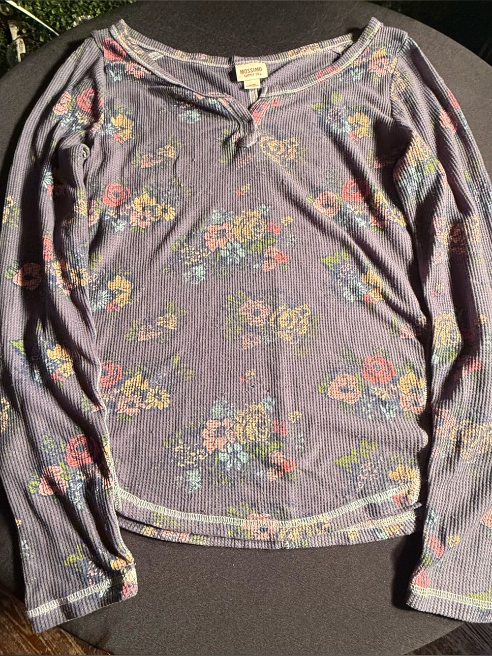 Mossimo Supply Co. Floral and Navy thermal long sleeve shirt